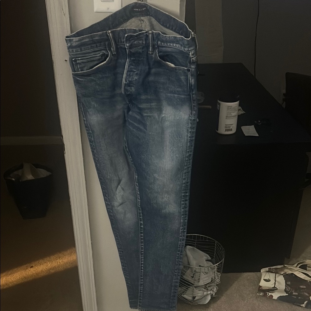 John Elliott Blue Skinny Jeans with Vintage Fade
